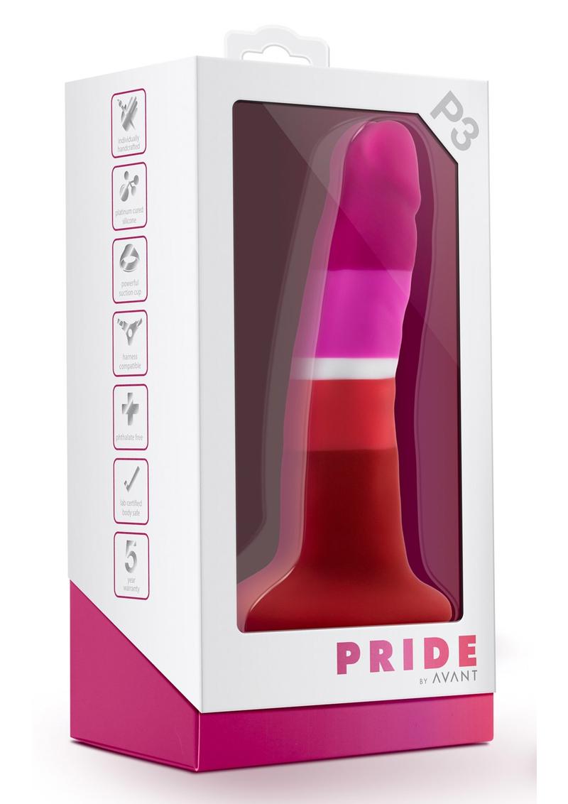 Avant Pride P3 Beauty Silicone Dildo - Multicolor - 6in