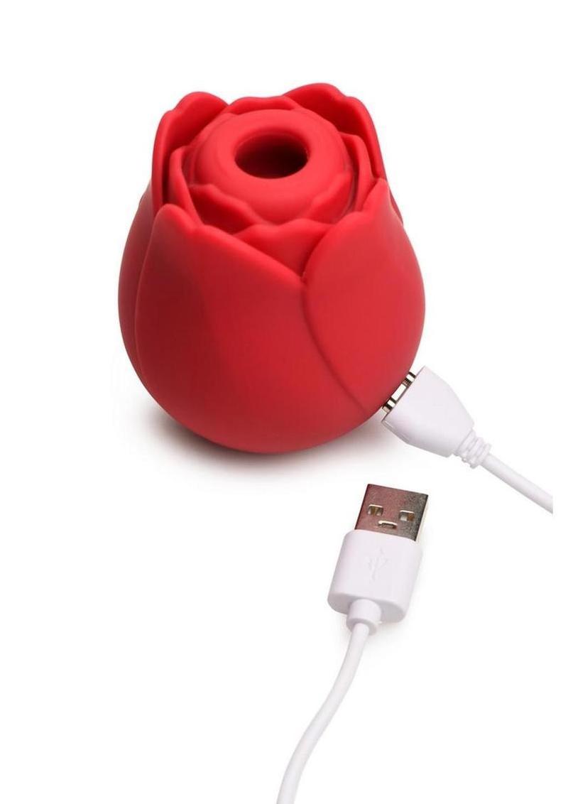 Bloomgasm Cyber Rose Sucking and Vibrating Digital Rechargeable Silicone Clitoral Stimulator