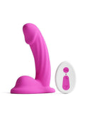 Colours Curve Silicone Vibrating Dildo with Remote Control - Pink - 5in