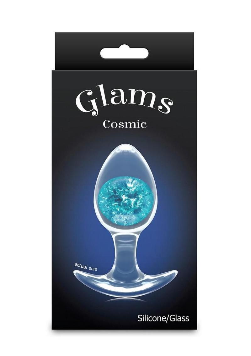 Cosmic Glams Silicone Anal Plug - Blue/Pink - Medium