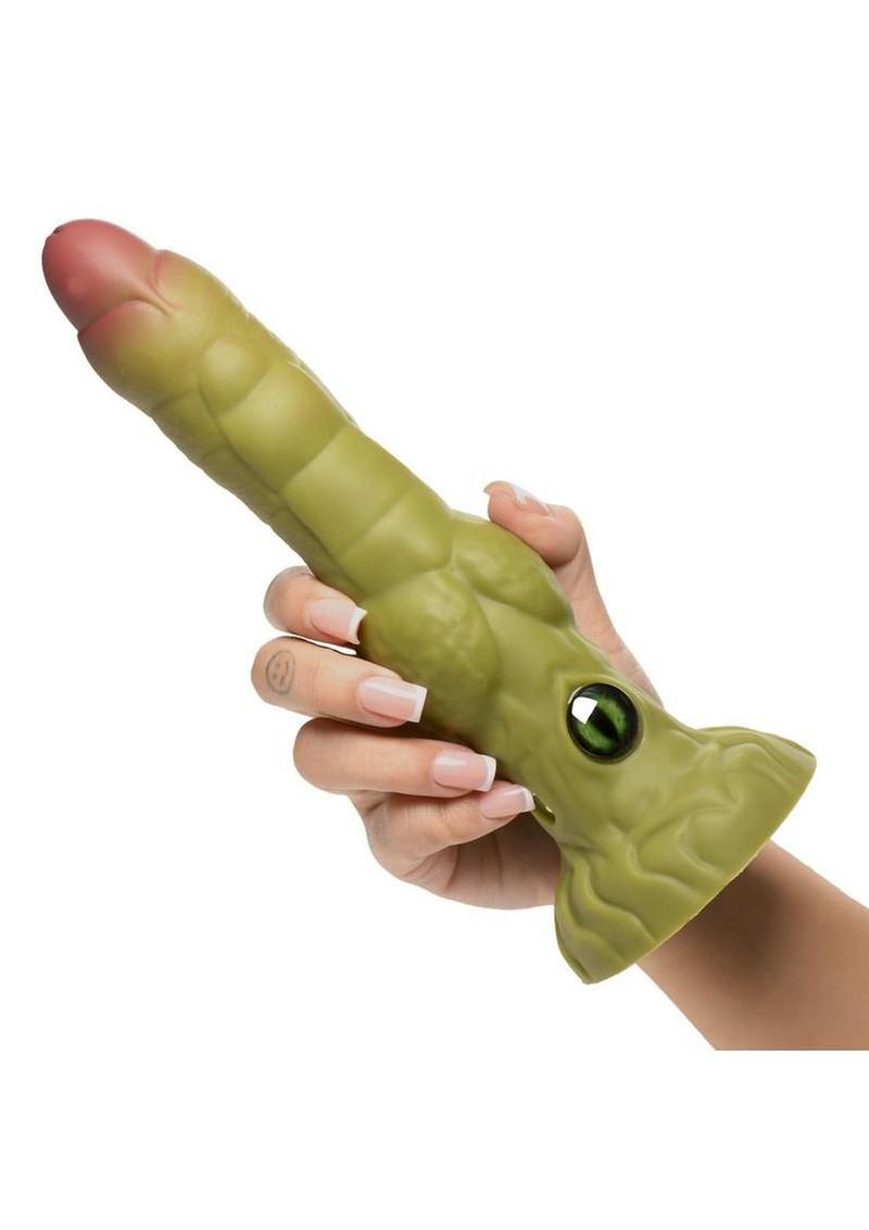 Creature Cocks Eyegor Thrusting and Vibrating Rechargeable Silicone Dildo - Green