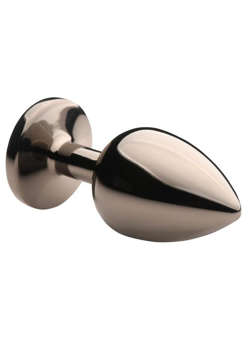 Creature Cocks Red Eye Metal Butt Plug - Black/Metal/Red - Large
