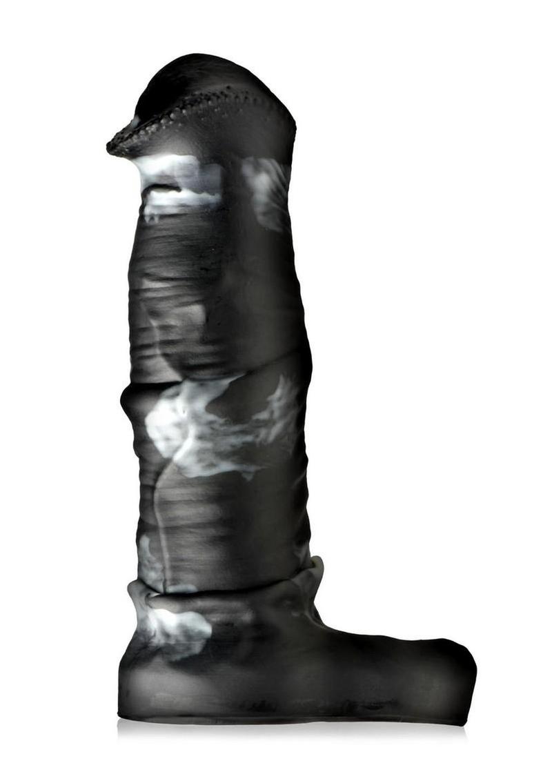 Creature Cocks Stallion Silicone Penis Extension - Black/Gray/Grey