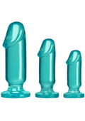 Crystal Jellies Anal Starter - Teal - 3 Piece Kit