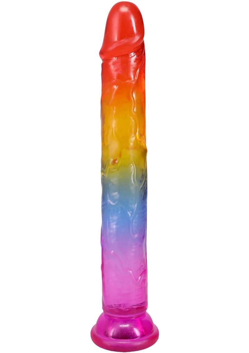 Crystal Jellies Dildo - Multicolor/Rainbow - 7in