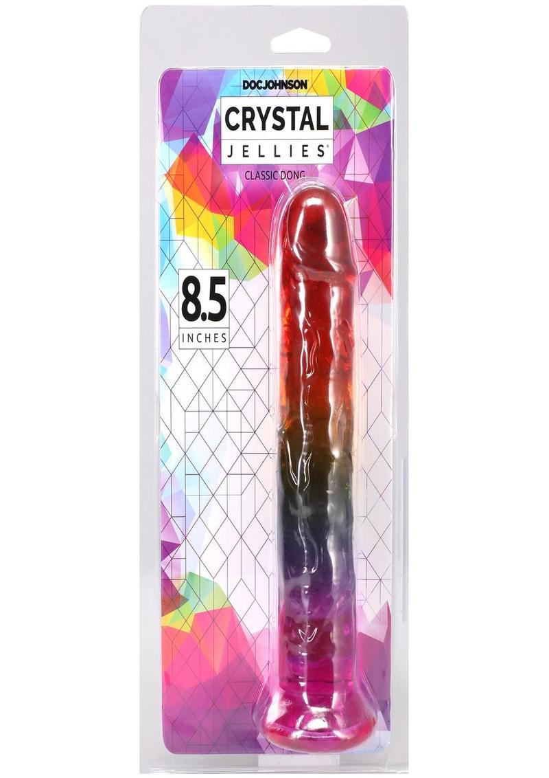 Crystal Jellies Dildo - Multicolor/Rainbow - 8.5in