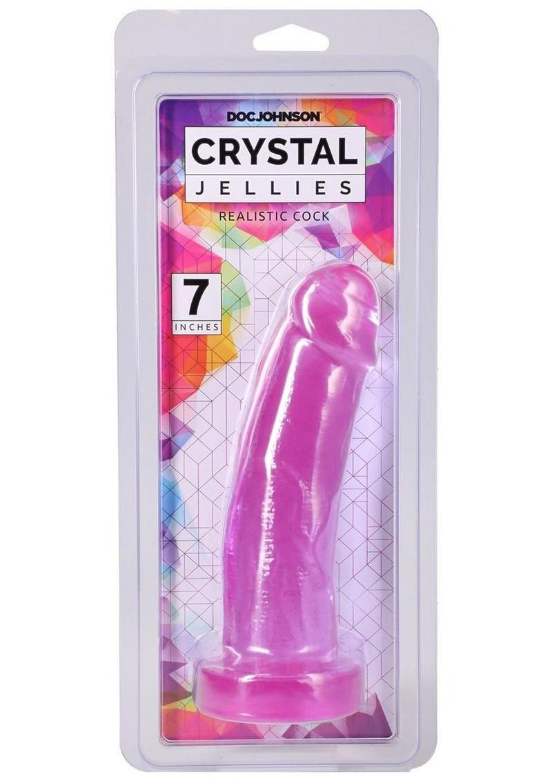 Crystal Jellies Realistic Cock - Purple - 7in