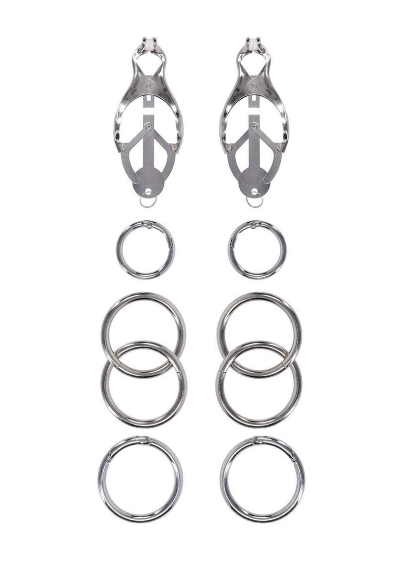 Edge Tuggable Clover Clamps - Black/Silver