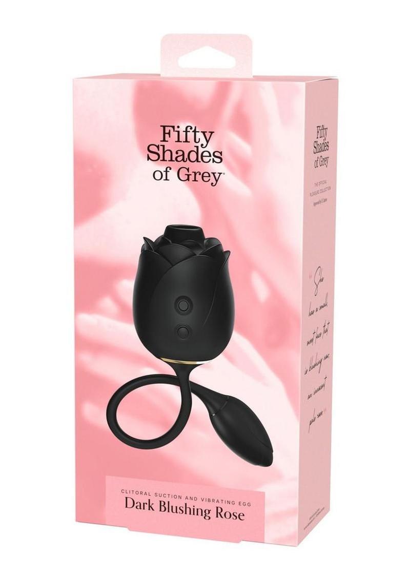 Fifty Shades Of Grey Dark Blushing Rose Rechargeable Silicone Clitoral Stimulator - Black