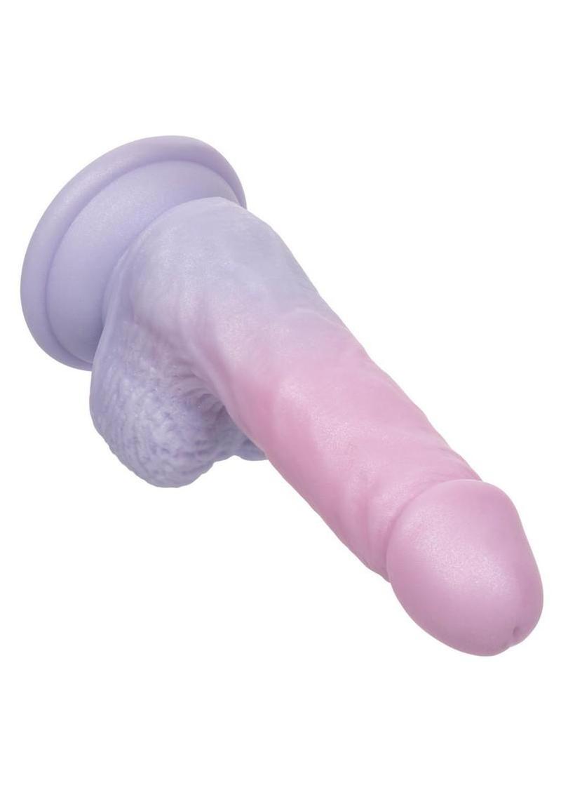 First Time Liquid Silicone Dong with Suction Cup - Multicolor - 5.75in