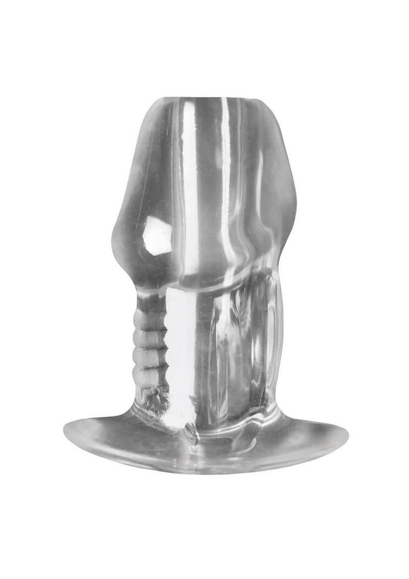 Master Series Dicked Hollow Anal Plug - Clear - Small