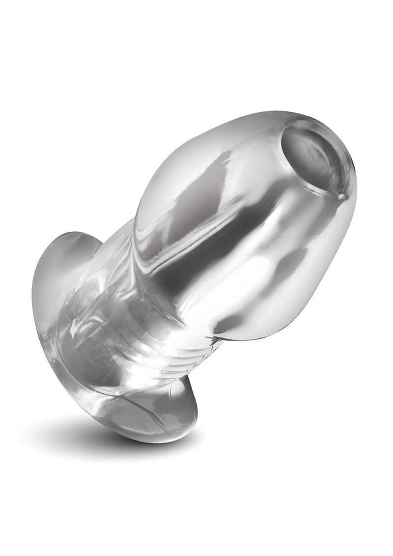 Master Series Dicked Hollow Anal Plug - Clear - XLarge