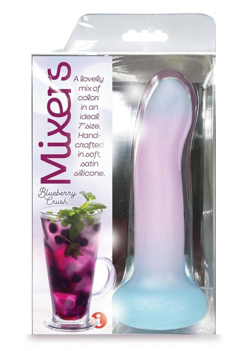 Mixers Blueberry Crush Silicone G-Spot Dildo with Suction Cup - Blue/Lavender - 8in