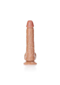 Realrock Straight Realistic Dildo with Balls and Suction Cup - Caramel - 7in