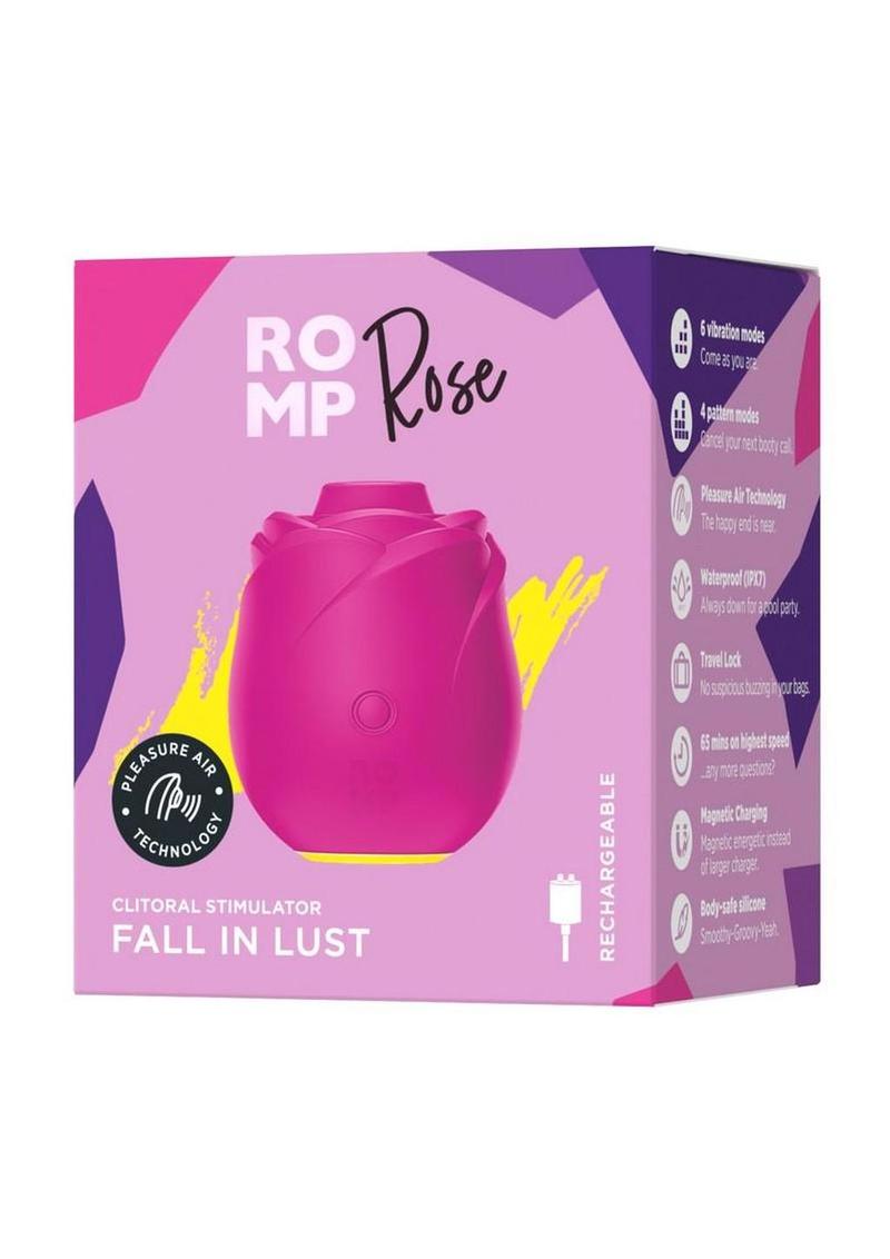 Romp Rose 2.0 Rechargeable Silicone Air Clitoral Stimulator - Pink/Yellow