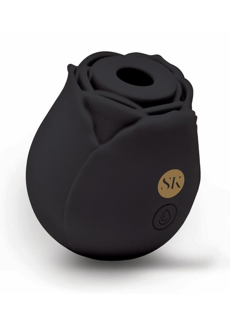 Secret Kisses Rosegasm Air Rechargeable Silicone Clit Stimulator - Black
