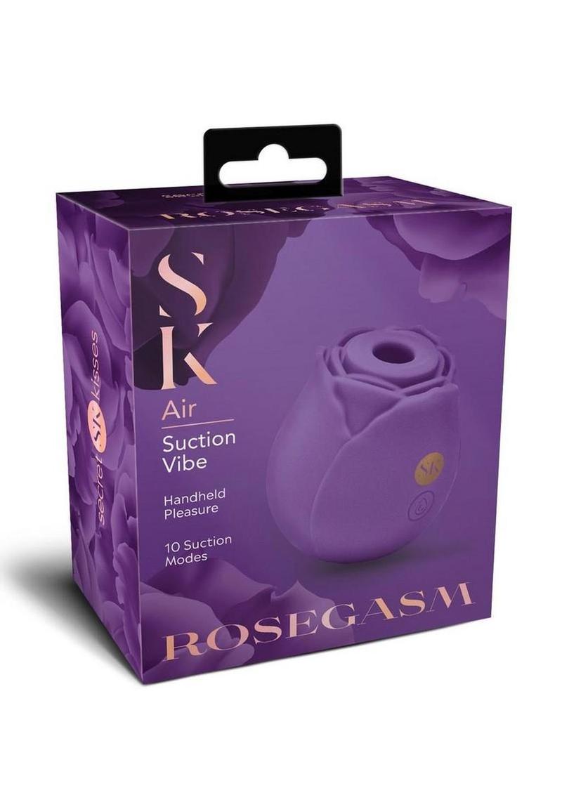 Secret Kisses Rosegasm Air Rechargeable Silicone Clit Stimulator - Purple
