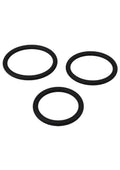 Titanmen Slim Silicone Cock Ring - Black - 3 Piece/Set