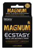 Trojan Magnum Ecstasy Ultra Smooth Lubricated Latex Condoms - 3-Pack