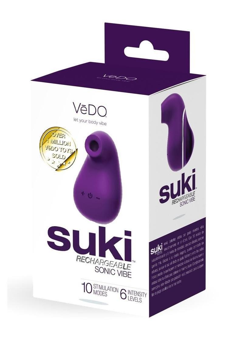 Vedo Suki Rechargeable Silicone Sonic Vibrator - Deep Purple/Purple